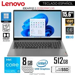 LENOVO - Laptop IdeaPad 3 15IAU7 Intel Core i3-1215U 8GB RAM 512GB SSD 15.6" FHD - 82RK00WCLM