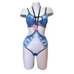 GENERICO - BODY DE ENCAJE TRANSPARENTE LENCERIA SEXY