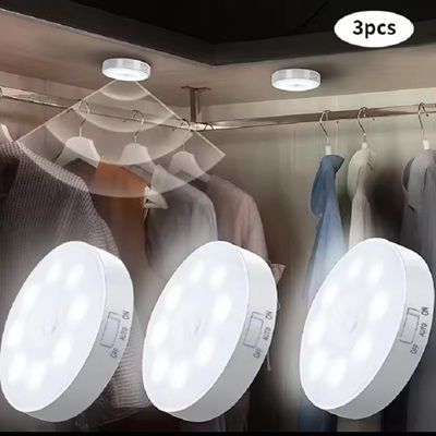 PACK DE 3 FOCOS RECARGABLES CON SENSOR DE MOVIMIENTO MAGNETICO