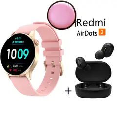 XIAOMI - Reloj inteligente deportivo Y85 + Redmi AirDots 2 y Estuche - Rosa