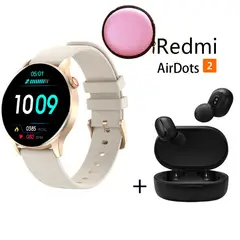 XIAOMI - Reloj inteligente deportivo Y85+Redmi AirDots 2 y Estuche -Blanquecino