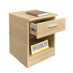 TEMEL - Velador de 01 Cajón color Roble Buralo – Modelo LITO - iMUEBLES