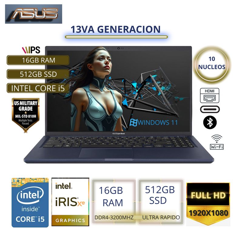 Laptop ExpertBook B1502CVA-NJ3457 Intel Core i5-1335U 16GB RAM 512GB SSD 156 FHD Star Black