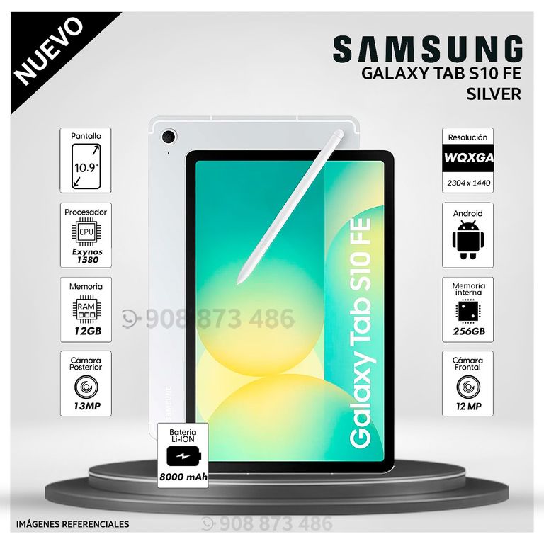 Tablet Galaxy Tab S10 FE 10.9 pulg. WUXGA 256GB 12GB RAM - SILVER