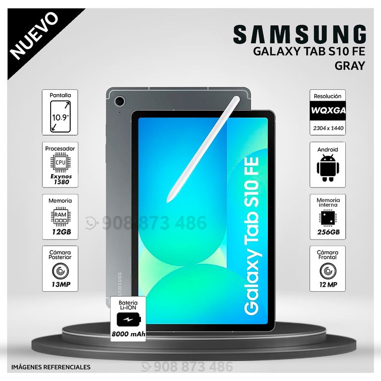 Tablet Galaxy Tab S10 FE 10.9 pulg. WUXGA 256GB 12GB RAM
