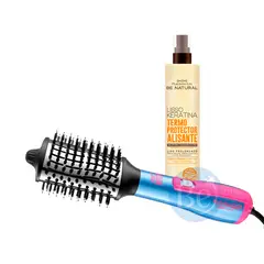 BABYLISS PRO - Combo Cepillo Eléctrico BabylissPro 72mm y Protector Térmico BeNatural