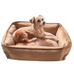 GENERICO - Cama Abrigadora Reversible de Felpa para Mascotas M Camello