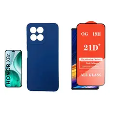 HONOR - SILICONA PARA X8 C COLOR AZUL+ MICA VIDRIO