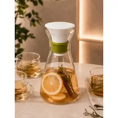GENERICO - JARRA DE VIDRIO CON TAPA HERMETICA CERAMICA 800ML