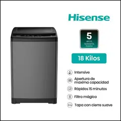 HISENSE - Lavadora Automatica Wt3W1823Ut 18K Grafito