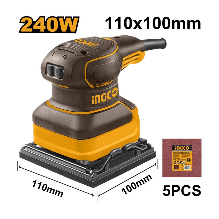 LIJADORA ORBITAL INGCO 240W 110X100MM PS2416