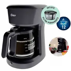 OSTER - Cafetera 12 tazas con filtro permanente BVSTDCS12B