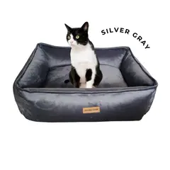 GENERICO - Cama Abrigadora Reversible de Felpa para Mascotas L Silver