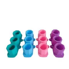 GENERICO - PACK X 4 MOLDES DE SILICONA PARA MACETA EN FORMA OCTOGONAL