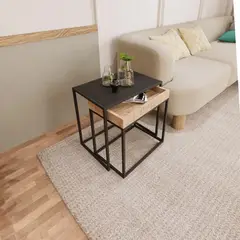 STARHOME - Mesa Lateral Trazzo Duna y Negro