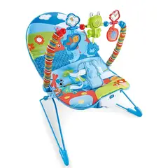 GENERICO - Silla Mecedora Bouncer con Vibrador Elefante Azul