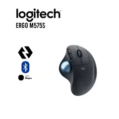 LOGITECH - Mouse Ergo M575S Trackball Negro Ergonomico Bluetooth