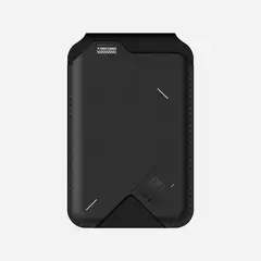 AULUMU - Tarjetero Parante Magnético Cuero Negro Stand Flip
