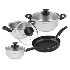 RECORD - Juego de Ollas 6 Piezas Acero Inoxidable Encanto + Sartén N°22