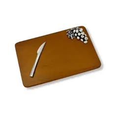 ARGENTARIA - Tabla de Queso 16x22cm Aplique Uva - Plaqué y Madera