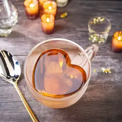 GENERICO - TAZA DOBLE FONDO FORMA CORAZÓN 210 ML