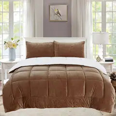 CASATEX - Edredón Queen Piel de Ángel con Sherpa Premium + Juego de Sábanas