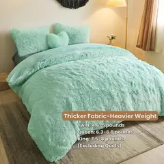 GENERICO - EDREDÓN 1 PIEZA PIEL DE CONEJO CON CORDERITO ULTRA SUAVE VERDE