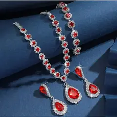 GENERICO - Conjunto de collar “Lágrimas de Fuego” Elegancia que Inspira Pasión