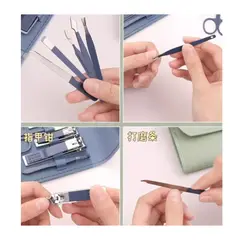 GENERICO - SET DE CORTAUÑAS CON ESTUCHE PORTATIL 12 PIEZAS