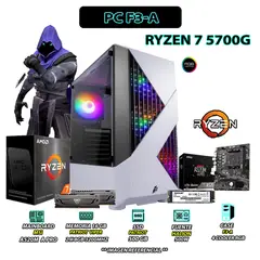 AMD - Computadora PC Ryzen 7 5700G RAM 16GB DISCO 500GB SSD CON GRAFICOS RADEON