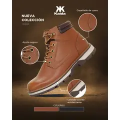 KAIDA - Botines de cuero para Hombre CLQ3-BX-21 Marrón