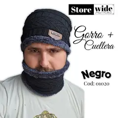 GENERICO - Gorro con cuellera unisex con forro de peluche