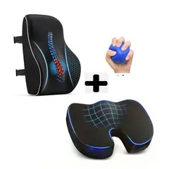 OEM - PACK Cojin Asiento y Lumbar Para Silla Oficina Auto