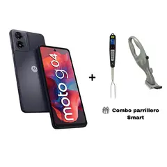 MOTOROLA - Celular G04 Negro RAM 4GB + 128GB 16MP 5000mAh Single SIM + Pack Parrillero Kuzler