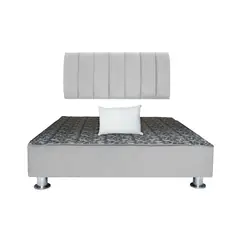 MUEBLES MACRUMO - Cama tapizada Aurea + almohada - 2 Plz - Color Gris claro
