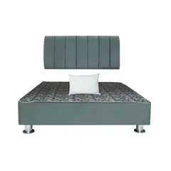 MUEBLES MACRUMO - Cama tapizada Aurea + almohada - 2 Plz - Color Gris oscuro