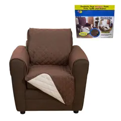 GENERICO - Funda Protectora Reversible Para Sofá 1 Cuerpo Color Marrón