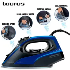 TAURUS - Plancha a Vapor Base Cerámica ATLAS 2400 Azul