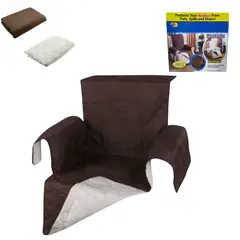 GENERICO - Protector Funda para Sillón Individual Reversible Marrón y Crema