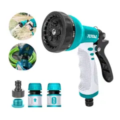 TOTAL TOOLS - Pistola de riego 9 funciones con conectores rápidos click TOTAL