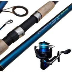 GENERICO - Combo Caña Pescar 2.7 Con Carrete 6000 Pesca