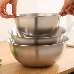 GENERICO - JUEGO DE TRES TAZONES DE ACERO INOXIDABLE 304 COLOR ACERO