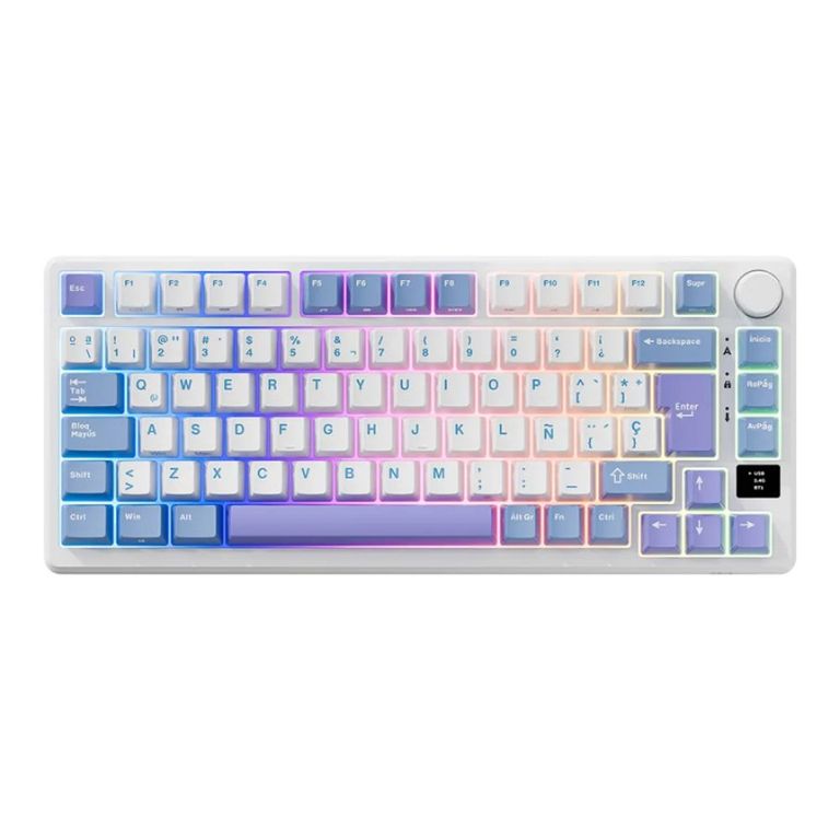 - Teclado M75 Wireless 75% Taro Milk Switch K Silver