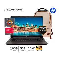 HP - Laptop 255 G10 15.6” AMD Ryzen 5 7520U/ 16Gb Ram/ 512Gb SSD - BF9Z9AT + Mochila Teros