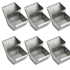 GENERICO - PACK X6 COMEDERO METALICO PARA CUYES CONEJO 10CM