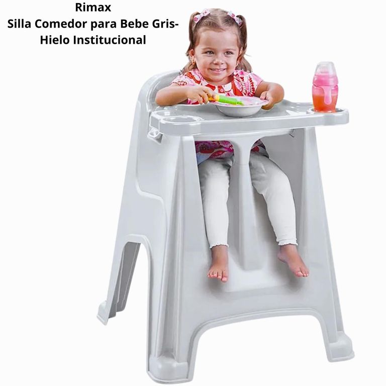 Silla Comedor para Bebe Gris Institucional