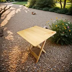 START FG - Mesa Plegable Madera Woodflex Cuadrada En Natural 60cm