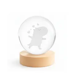 GENERICO - Lámpara Esfera Cristal Capibara Enamorado