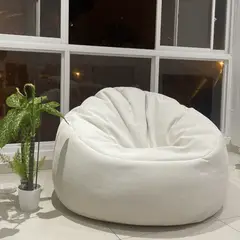 GENERICO - Puff Nube Grande Palmo en tela Cloud color Hueso