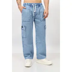 QH - Pantalón Cargo Clásico Hombre Denim